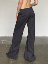 Aiertu Low Waist Wide Leg Suit Pants Women Old Money Style Korean Fashion Baggy Trousers Female Office Wear Elegant Gray Pants Aiertu