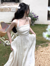 Aiertu French Vintage White Midi Dress Women Basic Sleeveless Elegant Party Dress Beach Pure Color One Piece Dress Korean Summer Aiertu