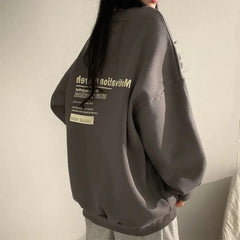 Aiertu 2024 Spring Autumn Women Sweatshirts Long Sleeve Oversized Hoodies Casual Letter Print Loose Pullovers Tops Harajuku Streetwear Aiertu