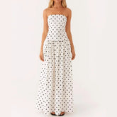 AIERTU - Spring Summer Women'S Dress Off Shoulder Bra Dot A Line Maxi Long Spice Girl Printed Sexy Tube Top Dress Vitnage Evening Party Aiertu