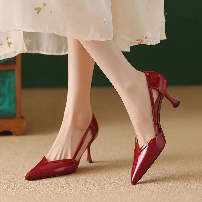 Aiertu Mid Heel Office & Career Sandals Slip-on Solid Shoes Female 2024 Hot Sale Shallow Thin Heels Classics Women's Sandals Sandálias Aiertu