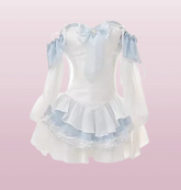 Aiertu - Mermaid of Seashells and Sea Foam Dress with Optional Corset Top Set Mermaidcore Kawaii Academia Y2K Cottagecore Coquette Fairycore Dollette Princesscore Aiertu