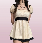 Aiertu - Vittoria Ann's Lace Dress Kawaii Academia Y2K Cottagecore Coquette Fairycore Dollette Princesscore Aiertu