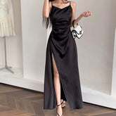 Aiertu Swing Collar Sleeveless Slip Sex Slit Maxi Dress New Fashion Evening Party Women Elegant Streetwear Y2K Aiertu