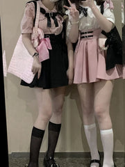 Aiertu Japanese Lolita High Waist Mini Suspender Skirt Y2k Aesthetic Sweet Women Solid Streetwear Gothic Jk Saia Feminina Harajuku Jupe Aiertu