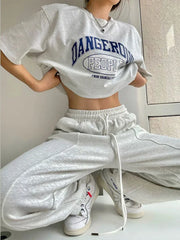 Aiertu Women Sweatpants Casual Joggers Sports Wide Leg Trousers Hip Hop Korean Fashion Harajuku Y2k Female Loose Streetwear Aiertu