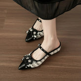 AIERTU - New Womens Shoes Exquisite French Style Casual Shoes for Woman Fashion Pointed Tip Mueller Slippers Designer Shoes Aiertu