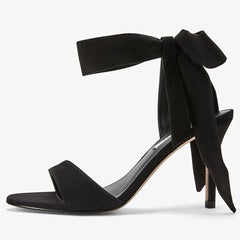 Aiertu High Heel Solid Women's Stiletto Matte Bow Cross Straps Fashion Sexy Open Toe One Word Belt Sandals Women Aiertu