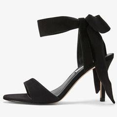 Aiertu High Heel Solid Women's Stiletto Matte Bow Cross Straps Fashion Sexy Open Toe One Word Belt Sandals Women Aiertu