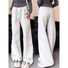 Aiertu Women Grey Pants Baggy Vintage Harajuku Y2k 90s Retro Oversize Sweatpants High Waist Wide Jogger Trousers 2000s Clothes 2024 New Aiertu