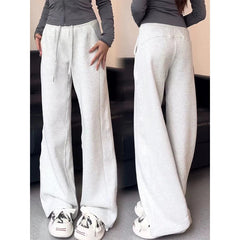 Aiertu Women Grey Pants Baggy Vintage Harajuku Y2k 90s Retro Oversize Sweatpants High Waist Wide Jogger Trousers 2000s Clothes 2024 New Aiertu
