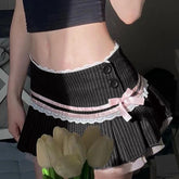 Aiertu - Karina's Valentine's Day Latte Goth Skirt Dark Academia Kawaii Academia Y2K Cottagecore Coquette Fairycore Dollette Princesscore Bottoms Aiertu