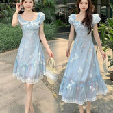 Aiertu - Angel Flight Through Heavenly Clouds and Jamine Flowers Dress Mermaidcore Kawaii Academia Y2K Cottagecore Coquette Fairycore Dollette Princesscore Aiertu