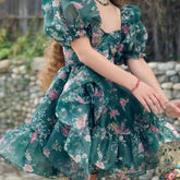 Aiertu - The Morning Glories of Emerald Falls Dress Kawaii Academia Y2K Cottagecore Coquette Fairycore Dollette Princesscore Aiertu