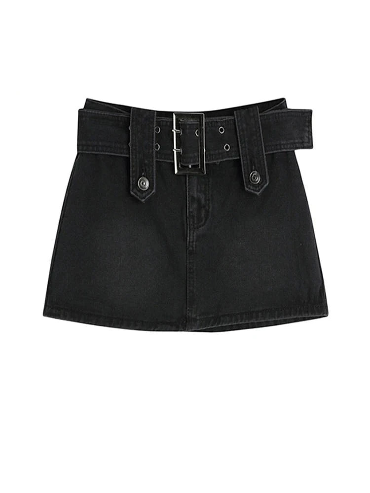Aiertu Women Denim Shorts Skirt Vintage Streetwear A-line Jeans Skirts Casual All Match Female Slim Package Hip Mini Skirt Summer Aiertu