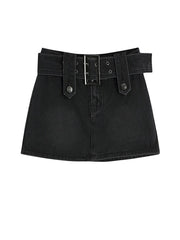 Aiertu Women Denim Shorts Skirt Vintage Streetwear A-line Jeans Skirts Casual All Match Female Slim Package Hip Mini Skirt Summer Aiertu