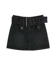 Aiertu Women Denim Shorts Skirt Vintage Streetwear A-line Jeans Skirts Casual All Match Female Slim Package Hip Mini Skirt Summer Aiertu