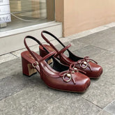 AIERTU - New Womens Mary Jane Shoes Exquisite French High Heeled Sandals for Woman Fashion Casual Shoes Designer Shoes Sandalias De Mujer