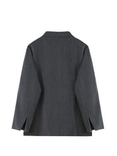 Aiertu Grey Blazer Coat Women Korean Casual Loose Autumn Oversized Single-breasted Turndown Collar Long Sleeve Suit Jacket Female Aiertu