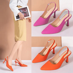 Sexy Women's Buckle Sandals High Heeled Women's Shoes Large Size 43 Fashion Women's Shoes Pointed Toe Fine Heeled Women's Shoes Aiertu