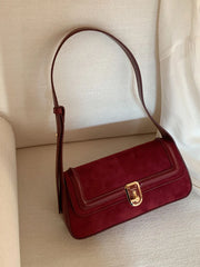 Vintage Elegant Red Shoulder Bag For Women High Street Luxury Designer Handbag Female Retro Purse Underarm Bag Y2k Aiertu