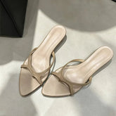 AIERTU - New Women Shoes Fashion Pointed Tip Low Heel Slippers for Woman Exquisite French Style Casual Shoes Designer Shoes Zapatos Mujer Aiertu
