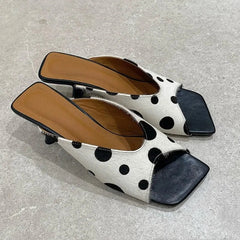 AIERTU - Retro Women's Shoes Luxury True Fur High Heeled Sandals for Woman Fashion Model Casual Shoes Designer Shoes Sandalias De Mujer Aiertu