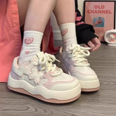 Aiertu Pink Flower Board Shoes for Women Spring Autumn New Designer Korean Platform Sneakers Female Fashion Casual Zapatos De Mujer Aiertu