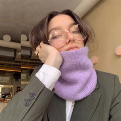 AIERTU - Women Fuzzy Knit Neck Gaiter Soft Plush Lined Infinity Scarf Winter Elegant Warm Thick Neck Warmer for Outdoor Daily Wear Aiertu