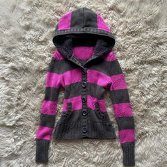 AIERTU - Hotsweet Y2k Knitted sweater Stripe Harajuku Punk Knitt Clothes Streetwear Vintage vibe Pullover Fashion Gothic Top Subculture Aiertu