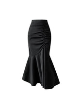 Aiertu Black Women Ruched Vintage Skirt Elegant French Casual High Waist Streetwear Office Ladies Trumpet Female Party Court Skirt Y2k Aiertu
