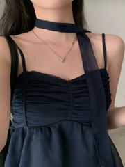 Aiertu Korean Fashion Sexy Tank Top Loose Women Aesthetic Sleeveless Y2k Sweet Camis Party Female Halter Collar Casual Clothes Summer Aiertu