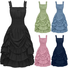 Aiertu New European and American Medieval Long Victorian Medieval Dress High Waist Cosplay Costume Ball Gown Aiertu