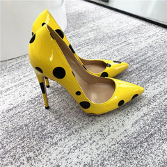 AIERTU - Fashion Designer Women Shoes New Exquisite Polka Dot Pointed Tip High Heels for Woman Sexy Model Performance Shoes Zapatos Mujer