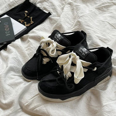 Aiertu Spring/Summer Retro Niche Design with Strap Skateboard and Bread Shoes Men's and Women's Trendy Contrasting Color Sports Shoes Aiertu