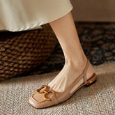 Aiertu French Vintage Women Sandals Summer New Elegant Low Heel Shoes Lazy Casual Muller Shoes Designer Women Shoes Aiertu