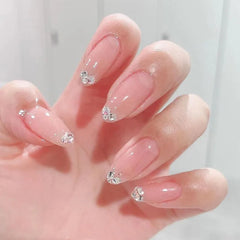 Aiertu Medium-length Acrylic Almond Fake Nails Art Cool Hottie Girl Wear False Nails Europe and USA Press on Nail Removable French Nail Aiertu