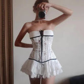 AIERTU - Summer New Women Solid Color Slim Fit Street Fashion One Neck Strapless Dress Aiertu