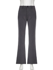 Aiertu Low Waist Wide Leg Suit Pants Women Old Money Style Korean Fashion Baggy Trousers Female Office Wear Elegant Gray Pants Aiertu