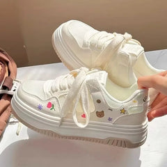 Aiertu Cute Cartoon Designer Sneakers Women 2024 Summer Breathable Mesh Women's Vulcanized Shoes Casual Fashion Student Platform Shoes Aiertu