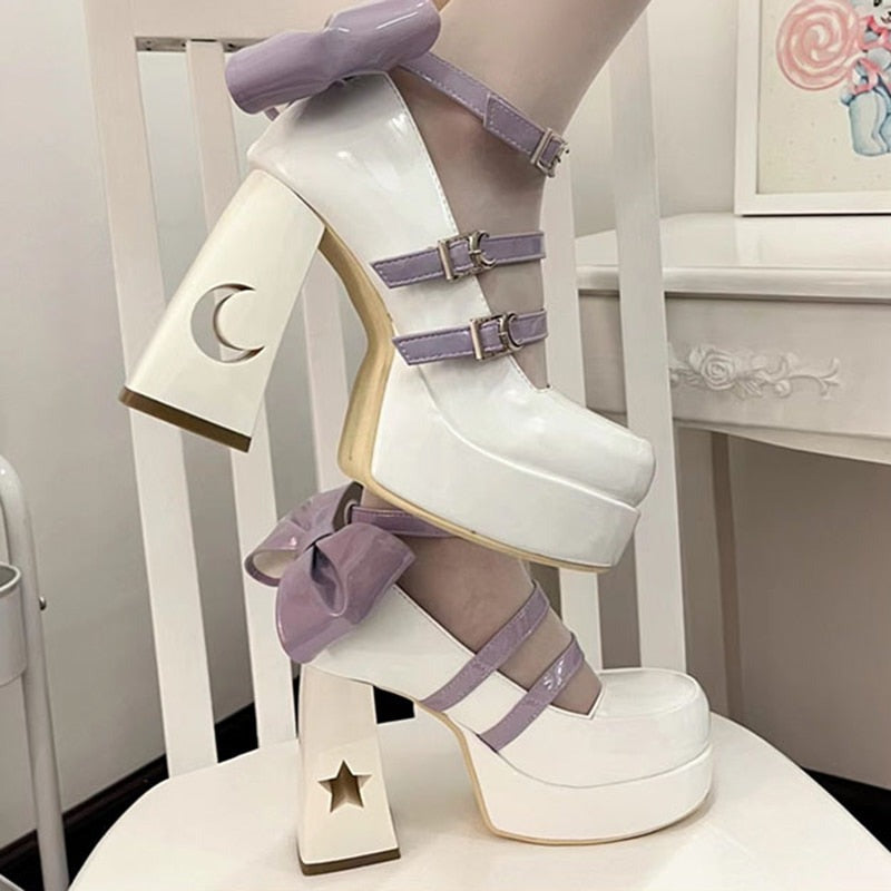 Aiertu - Celestial Starlit Goth Shoes Dark Academia Kawaii Academia Y2K Cottagecore Coquette Fairycore Dollette Princesscore Aiertu
