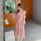 Aiertu Backless Sexy Vintage Fairy Dress Women Sweet Elegant Princess Evening Party Dresses Female Casual Korean Long Sleeve Chic Dress Aiertu