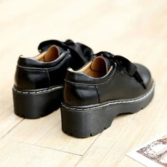 Aiertu Lace-up Retro Uniform Shoes Loafers College Style Jk Small Leather Shoes Brown Vintage Lace Round Head Women's Lolita Shoe Aiertu