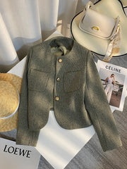 Aiertu Spring Autumn Women's Suit New Single Breasted Small Fragrance Green Suit Jacket Lady Blazer All-match Casual Coat Tops Aiertu