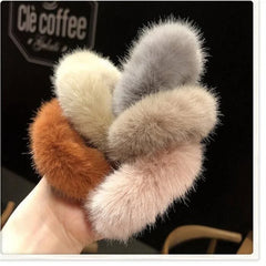 Aiertu Winter Fluffy Fur Elastic Hair Bands Hair Rings For Women Girls Plush Hair Ropes Hairwear Rubber Band Hair Loop Hair Accessories aiertu