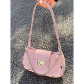 Aiertu Hot Grils Y2k Handbag Women Vintage Sweet Cool Heart Chain Pink Underarm Bag Female Fairycore Aesthetic Shoulder Bag new Aiertu