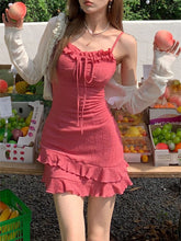 Aiertu Summer Woman Korean Fashion Dress Suit Pure Color Short Cardigan Slim Sleeveless Y2k Mini Dress Party Elegant Set Design Chic Aiertu