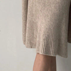 Fall Winter Warm Knitted Dresses 2 Pieces Set For Women Korean Casual V Neck Knit Sweater Dress+long Sleeve Solid Cardigans Suit Aiertu