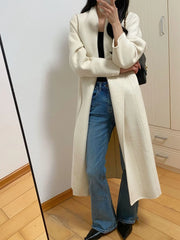 Aiertu Autumn and Winter Women's Casual Solid Color Long Loose Coat Aiertu