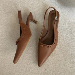 AIERTU - Patent Leather Sexy Pointed Toe Women Pumps New 2026 Elegant Slingback High Heels Dress Fashion Bowknot Sandals Tacones Mujer Aiertu